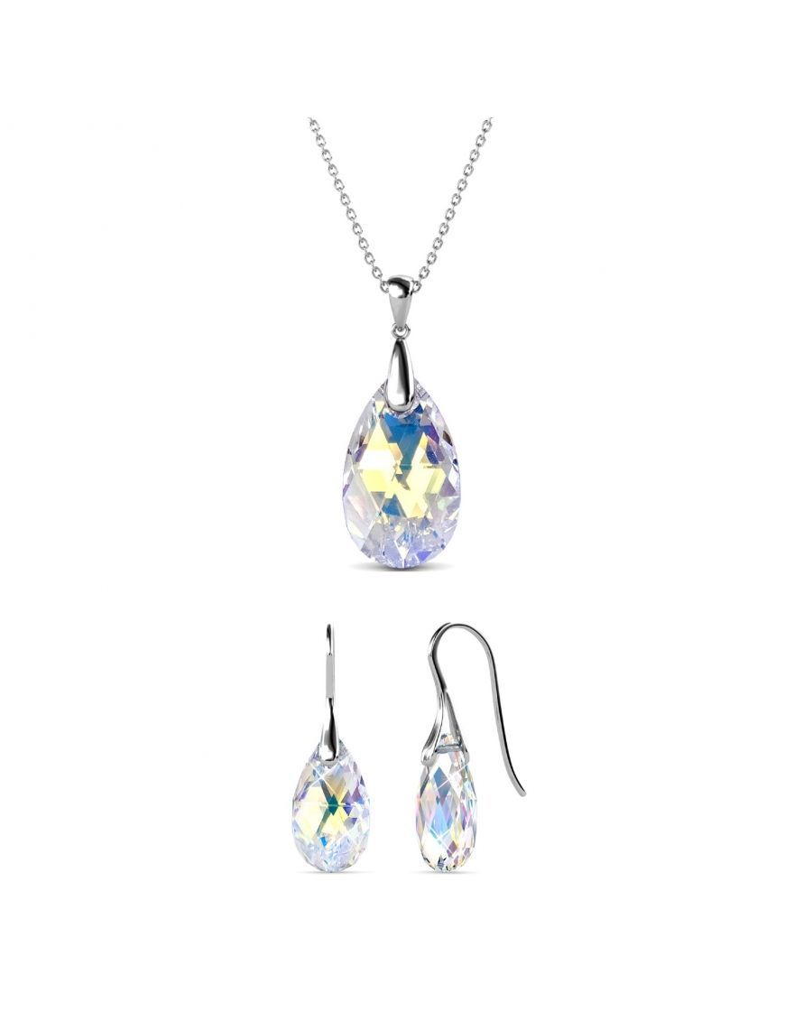 Elegantes Kristall-Tropfen-Schmuckset