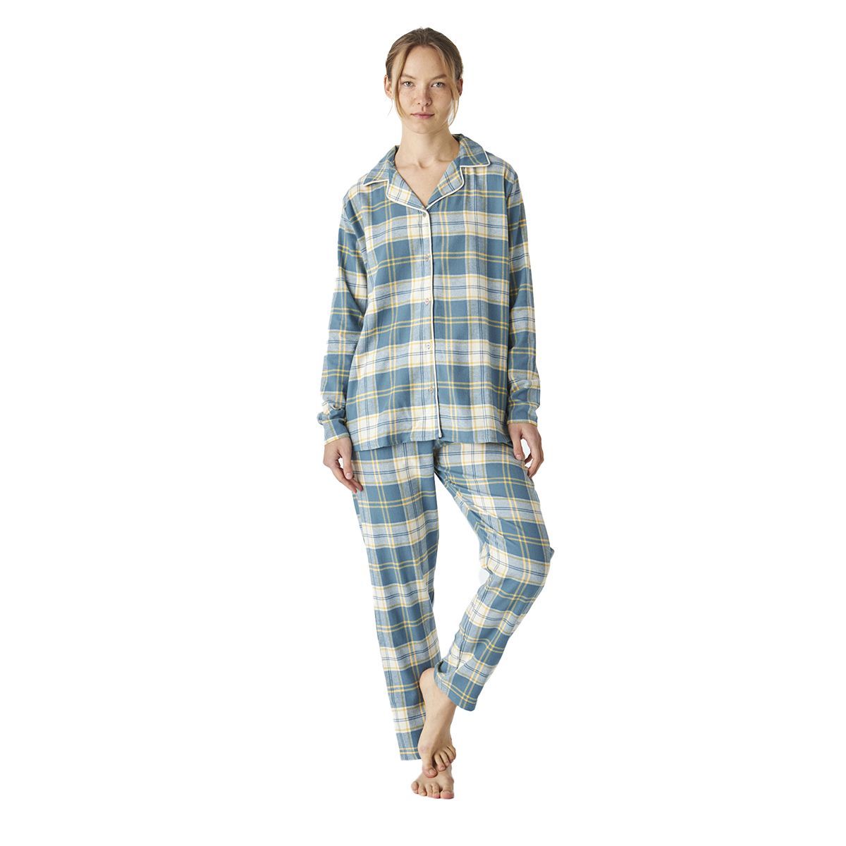 Klassisches Pyjama-Set aus Baumwoll-Flanell