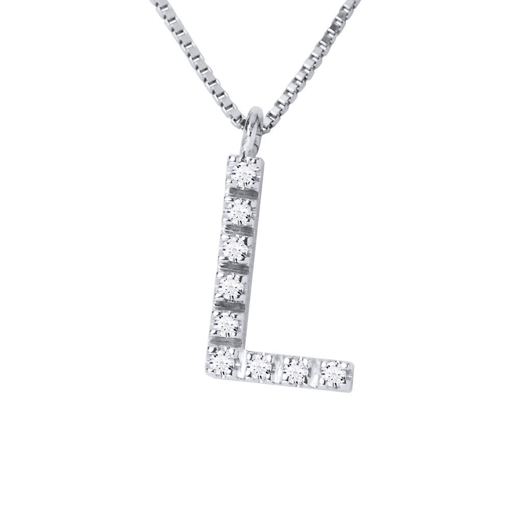 Halskette mit Diamant-Initial L