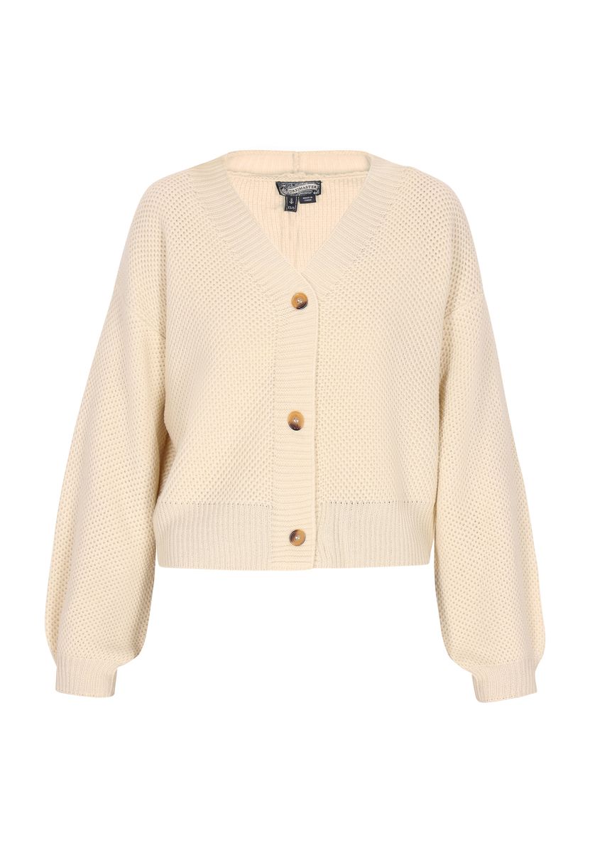 Strukturierter V-Ausschnitt Cropped Cardigan
