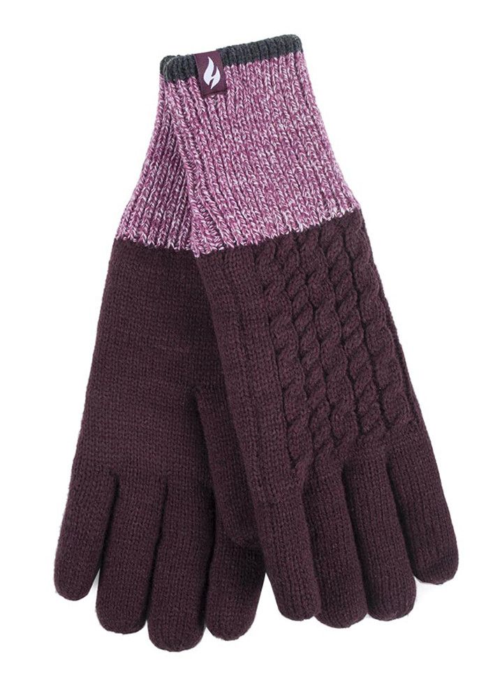 Thermo-Winterhandschuhe mit Zopfmuster