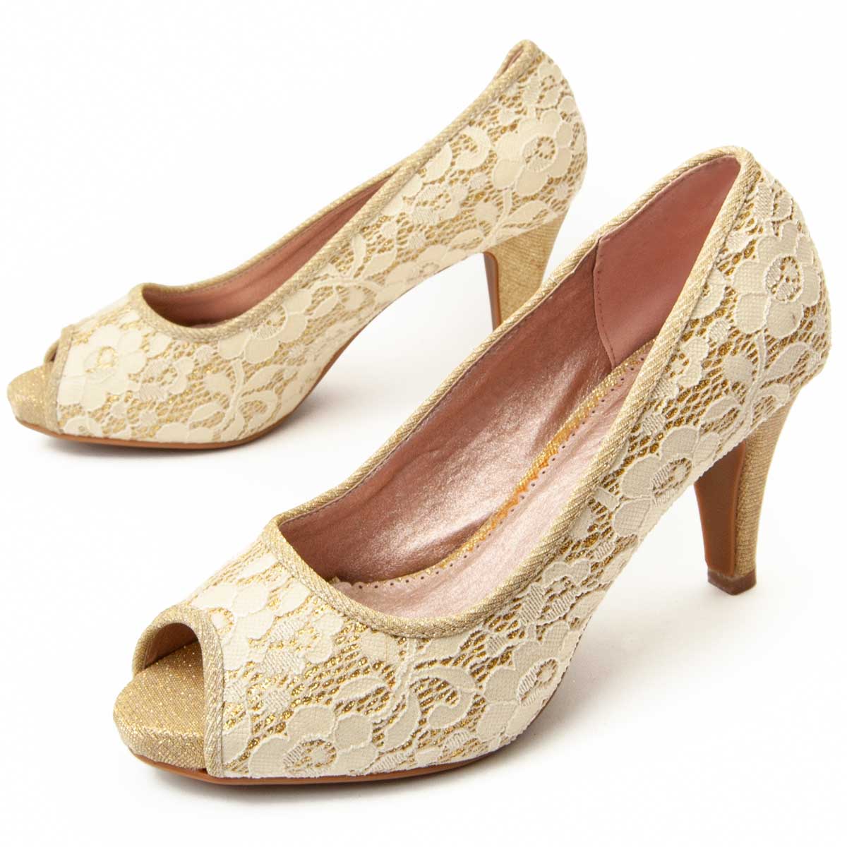 Elegante Peep-Toe-Pumps mit Spitze