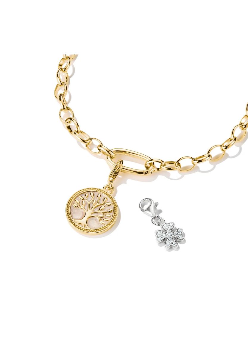 Funkelnder Kleeblatt Charm-Anhänger
