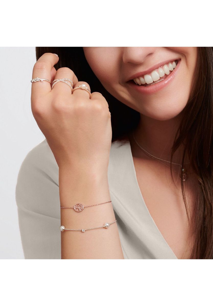 Zartes Perlenarmband mit Zirkonia