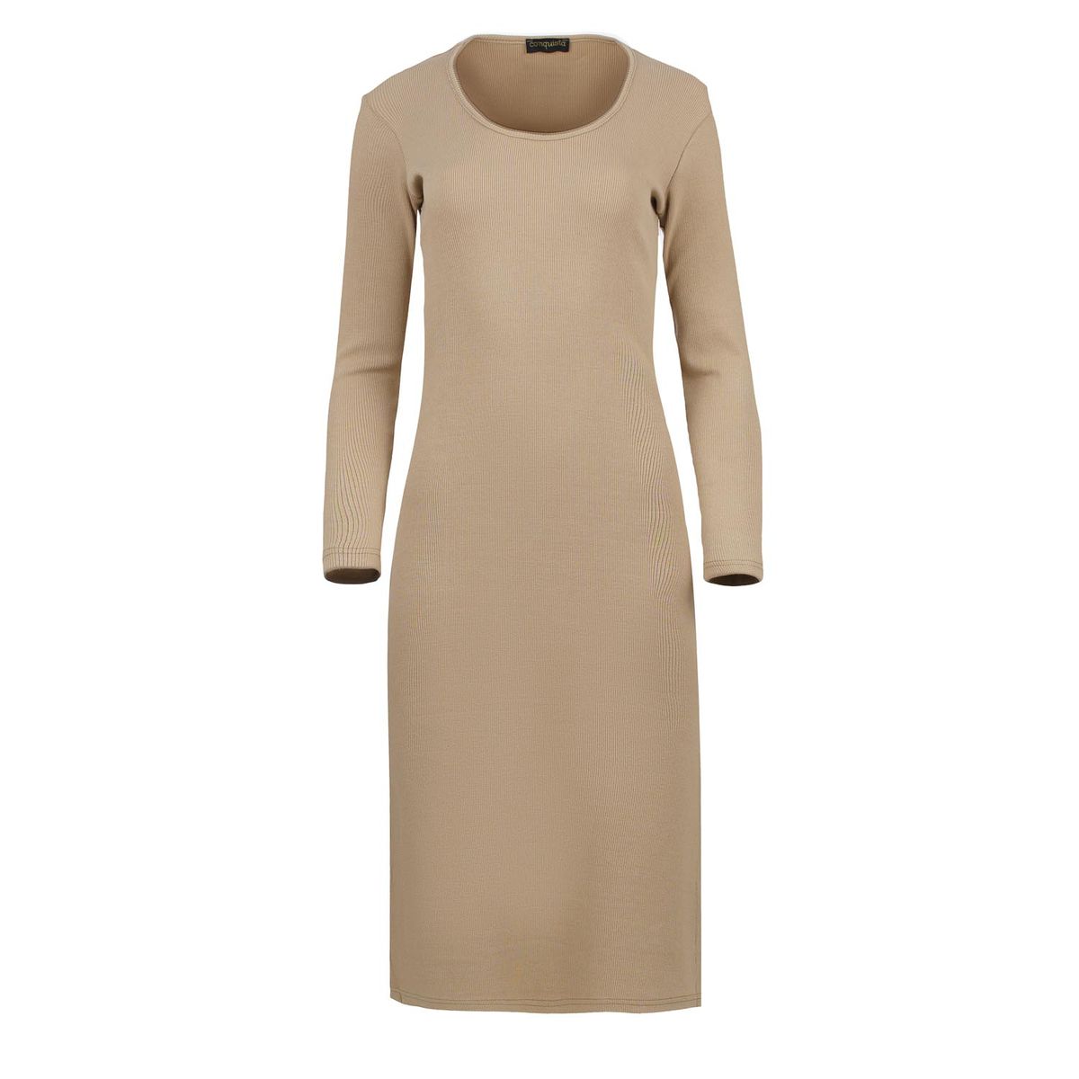 Geripptes Midikleid aus Baumwollmix