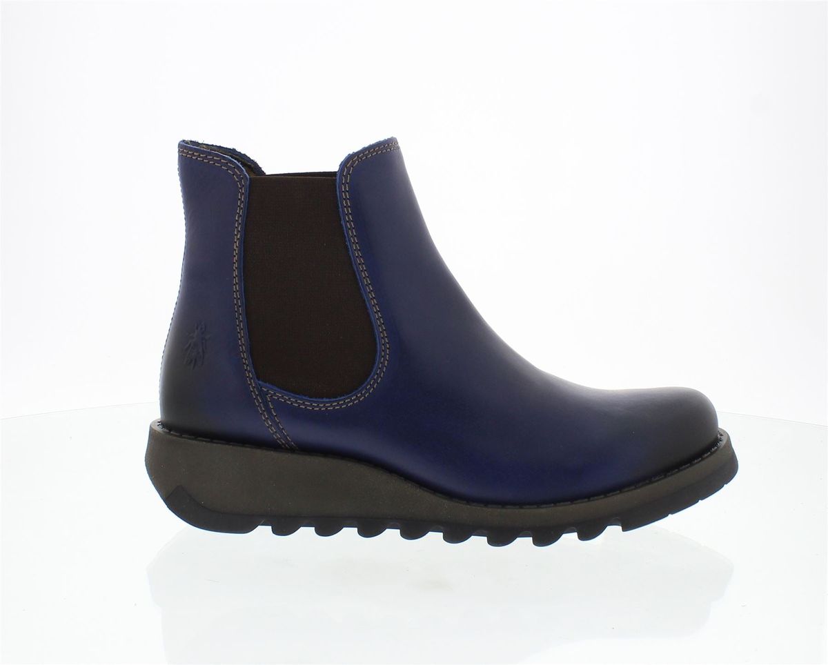 Klassische Leder Chelsea-Boots mit Keilabsatz