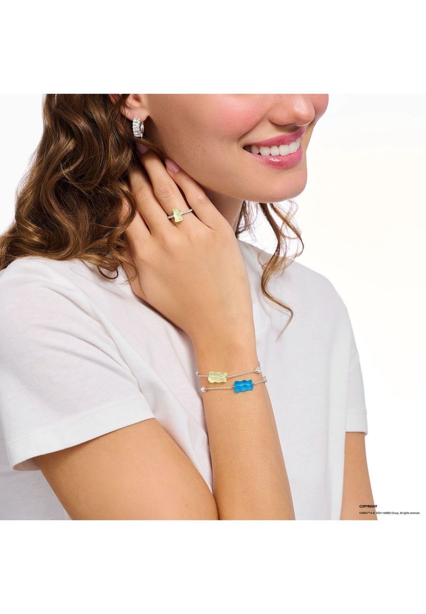 Kristall-Goldbären Charm-Armband