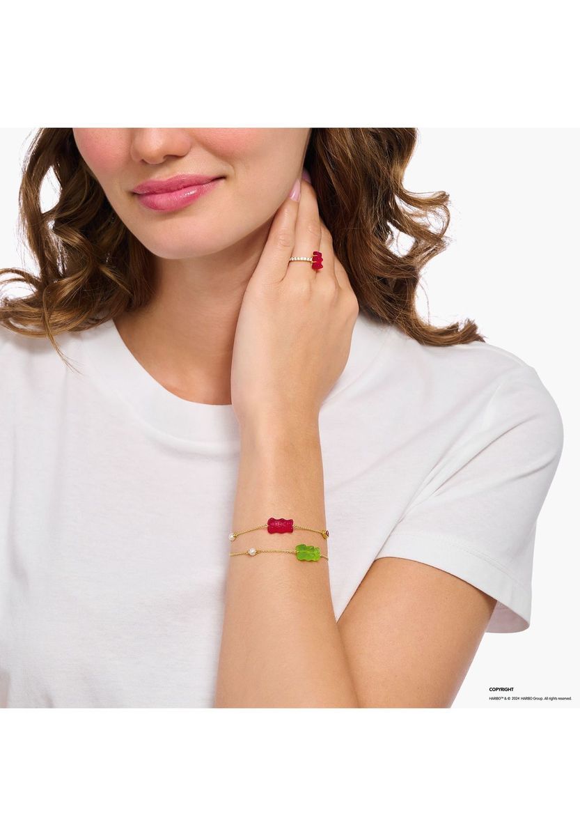 Vergoldetes Armband mit Gummibärchen-Anhänger