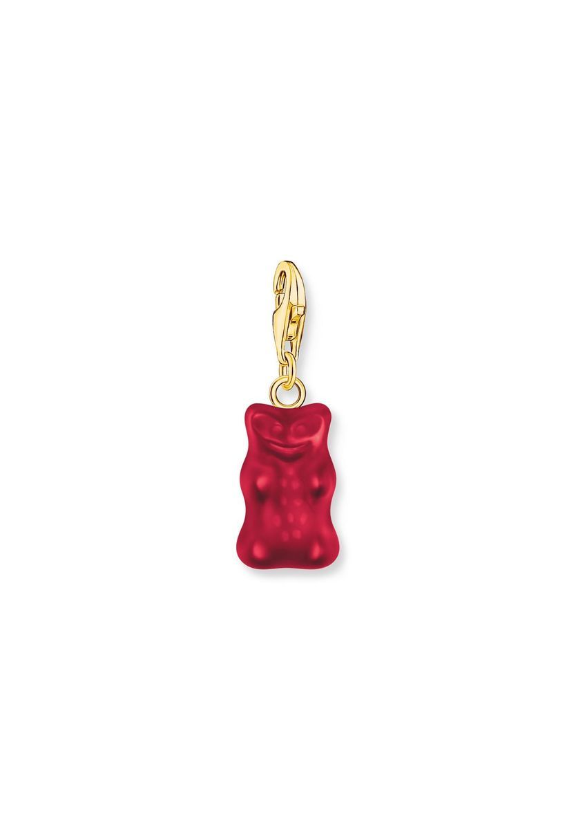 Roter Kristall-Goldbär Charm-Anhänger