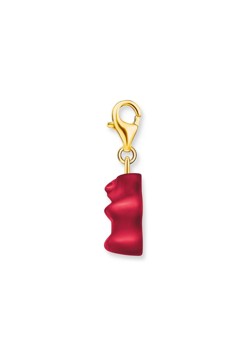 Roter Kristall-Goldbär Charm-Anhänger
