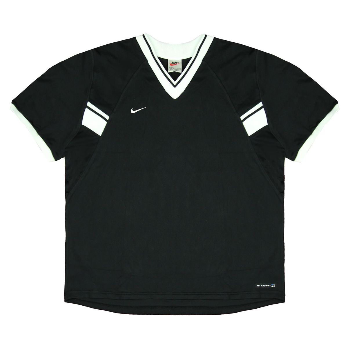 Gestreiftes Sport-T-Shirt mit V-Ausschnitt