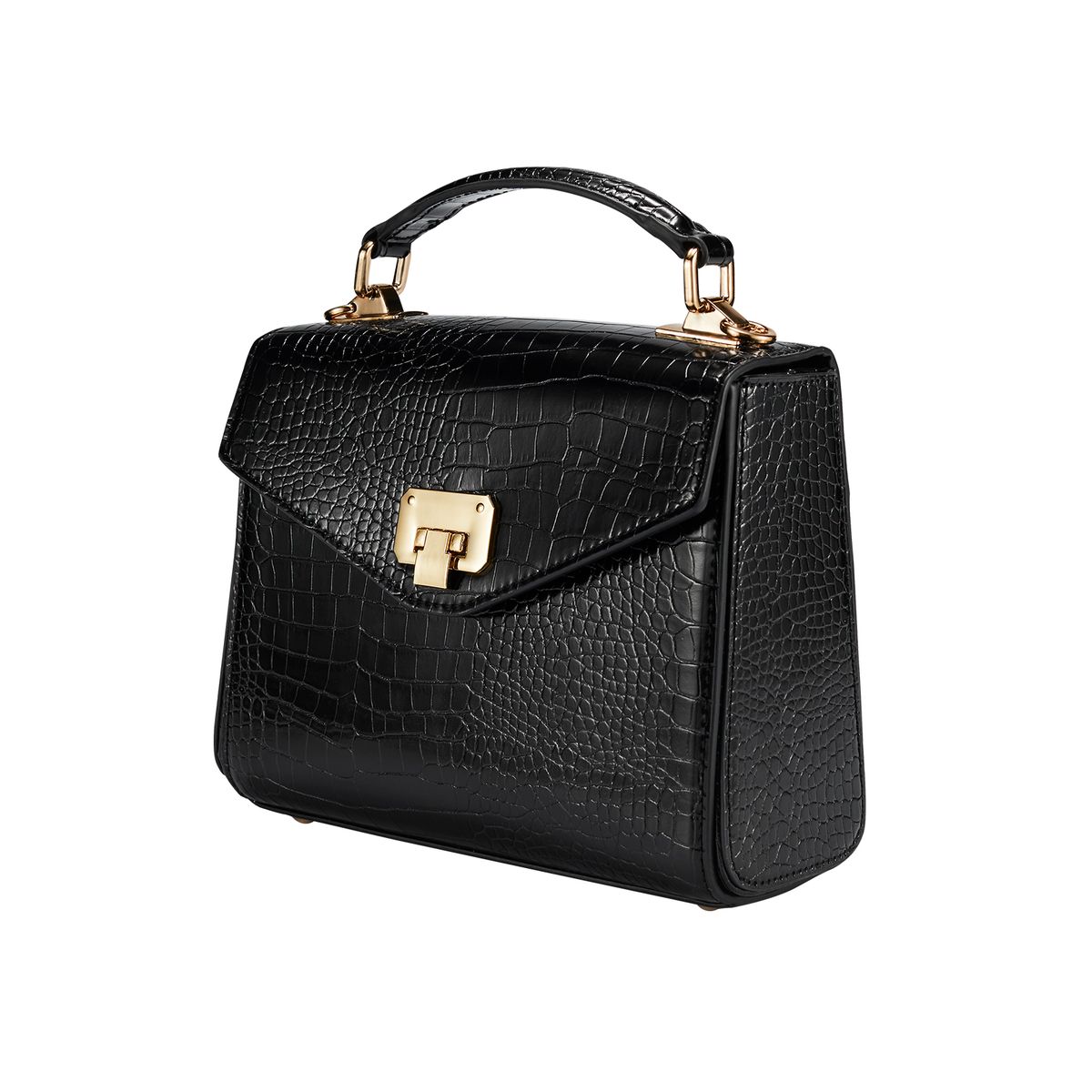 Elegante Henkeltasche in Kroko-Optik