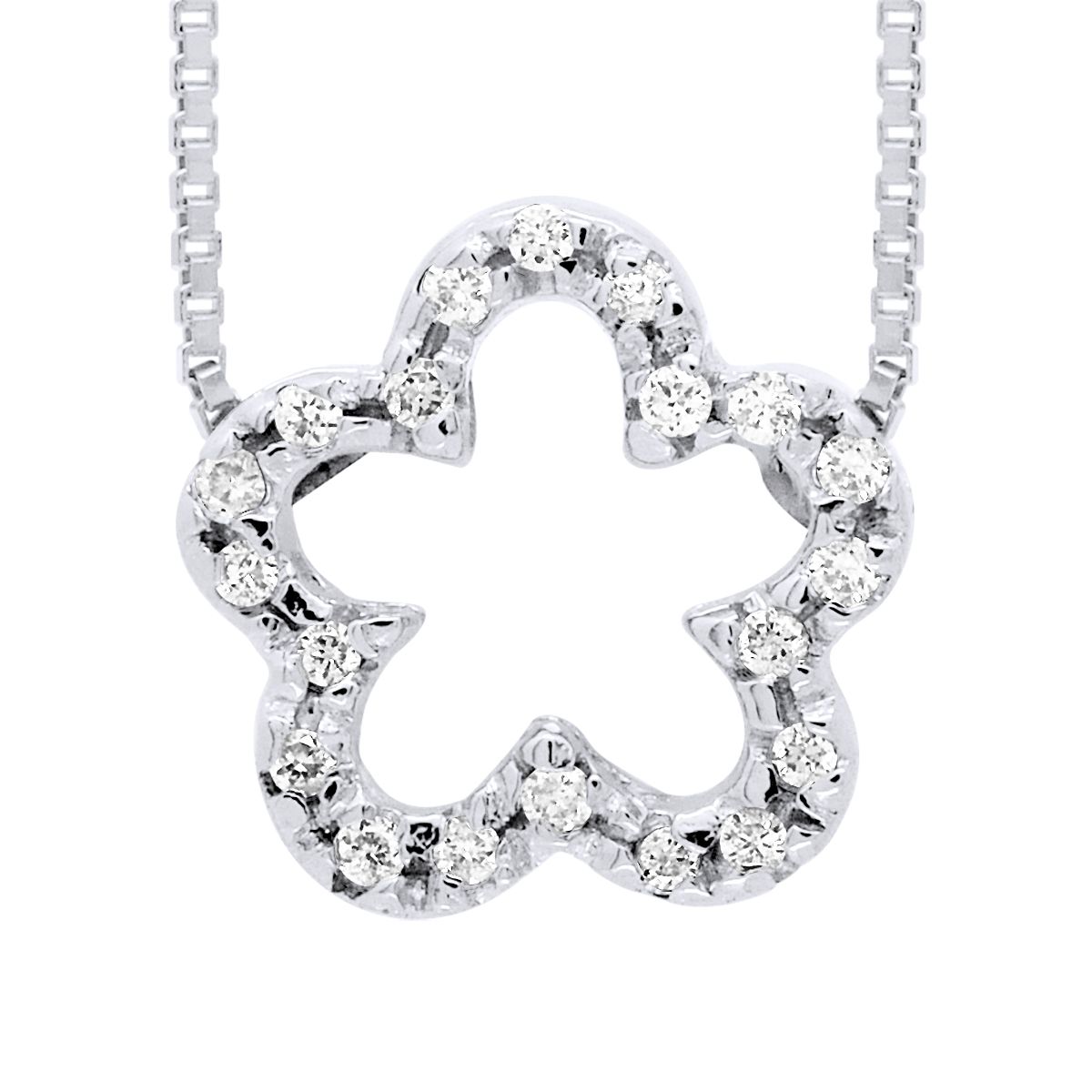 Halskette mit Diamant-Blumenanhänger