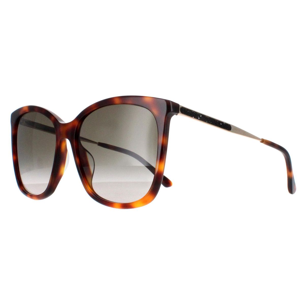 Quadratische Schildpatt-Sonnenbrille mit Glitzer-Akzenten