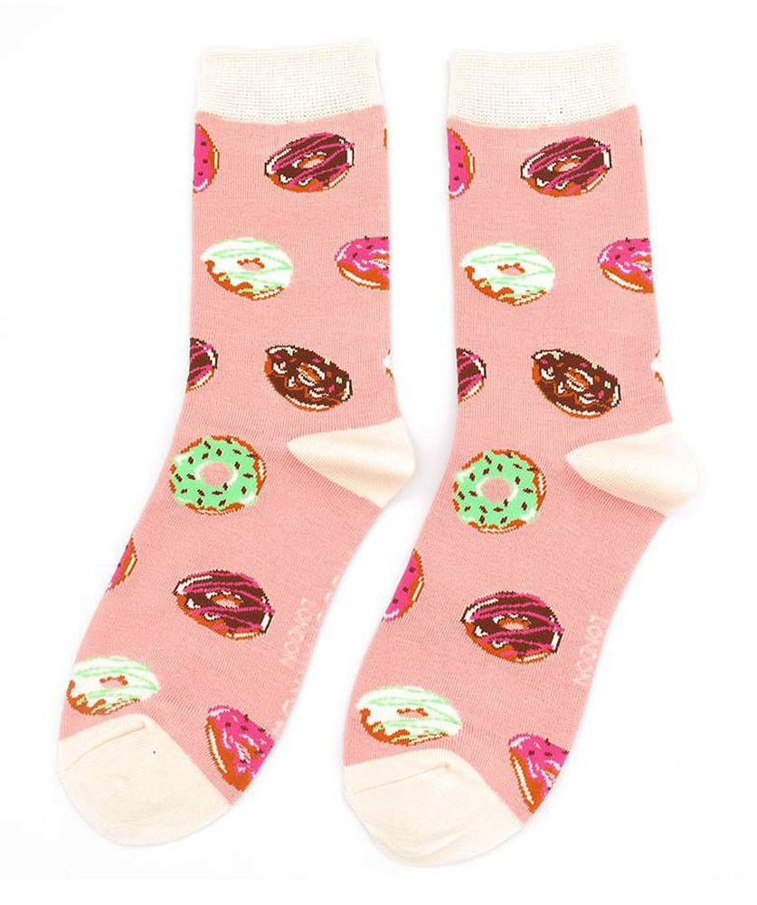 Verspielte Bambussocken mit Donut-Muster