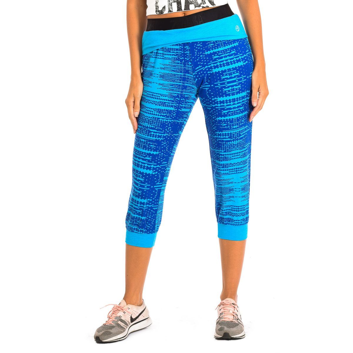 Capri-Sportleggings mit abstraktem Muster