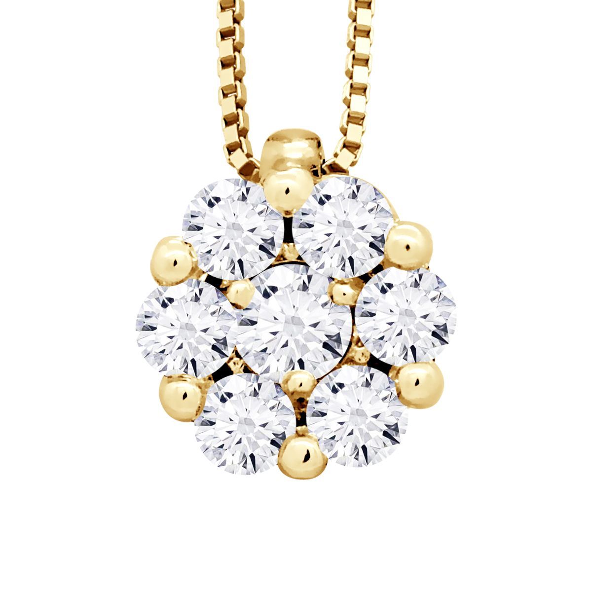 Halskette mit Diamant-Blumenanhänger