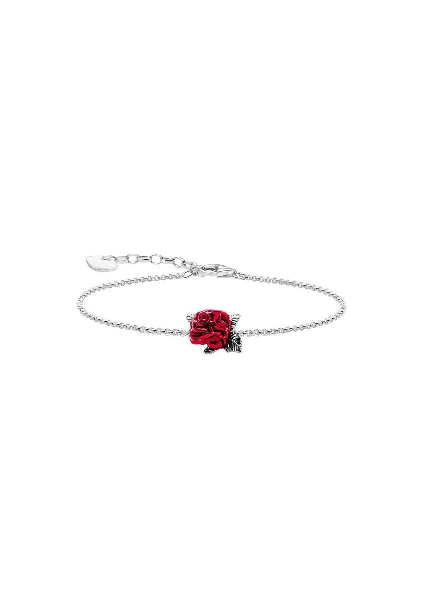 Romantisches Armband mit Emaille-Rose
