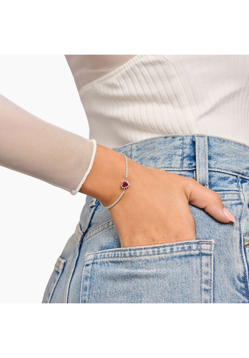 Funkelndes Herz-Halo Tennis-Armband