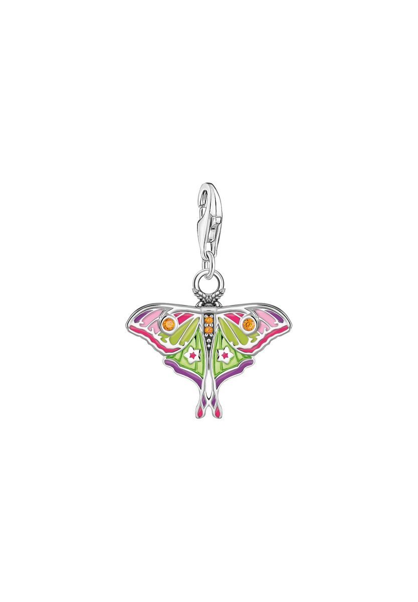 Detailreicher bunter Emaille-Nachtfalter Charm
