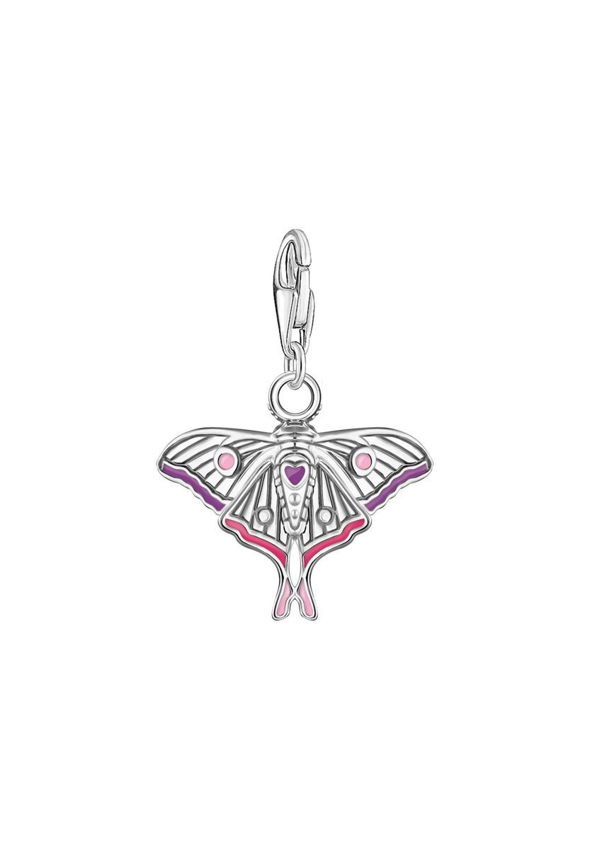 Detailreicher bunter Emaille-Nachtfalter Charm