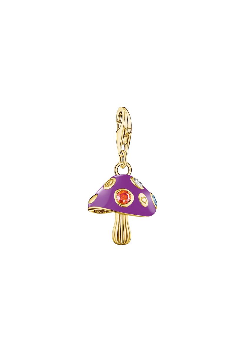 Emaille-Pilz Charm mit Edelsteinen