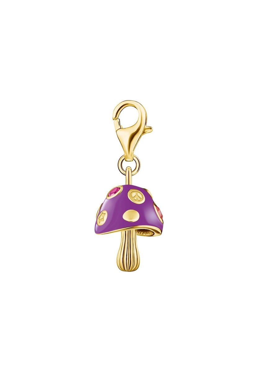 Emaille-Pilz Charm mit Edelsteinen