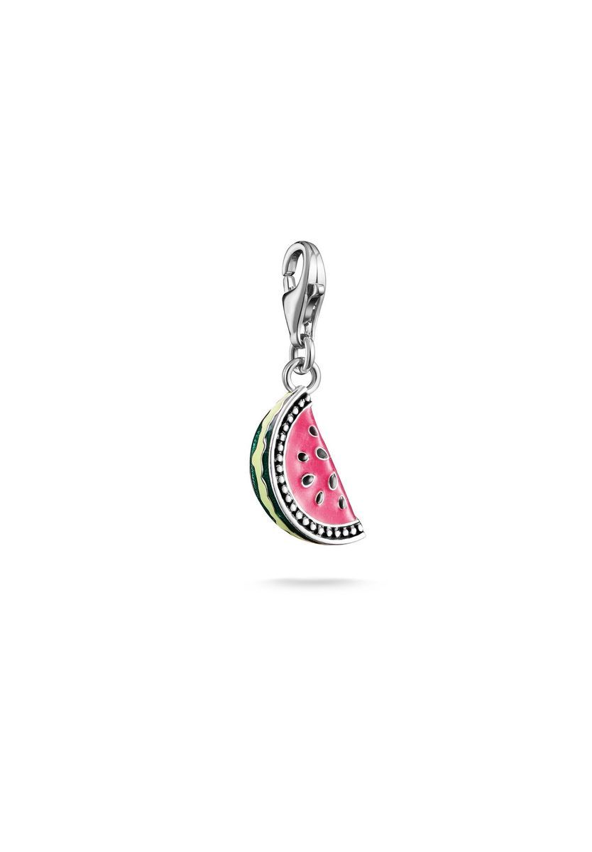 Wassermelonen-Charm aus Emaille und Silber