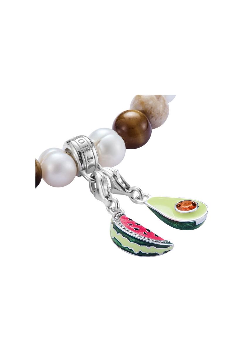 Wassermelonen-Charm aus Emaille und Silber