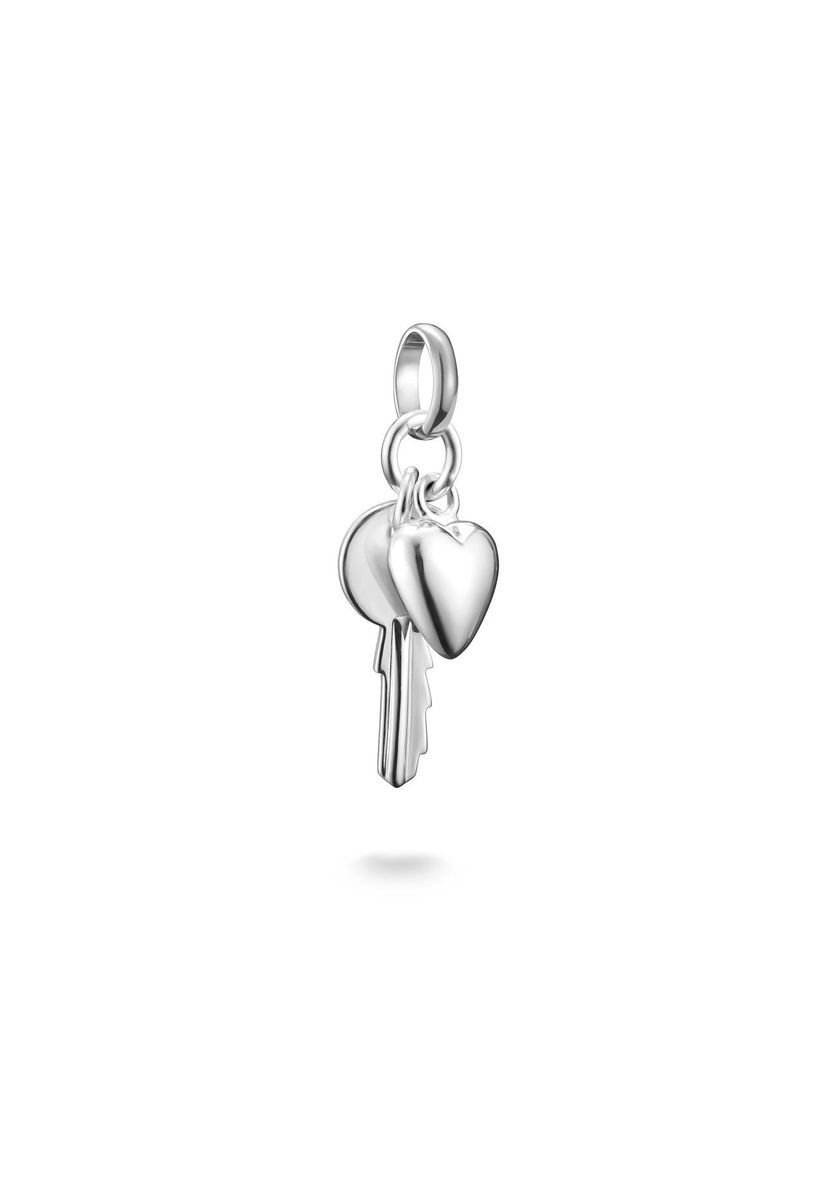 Polierter Herz- und Schlüssel-Charm
