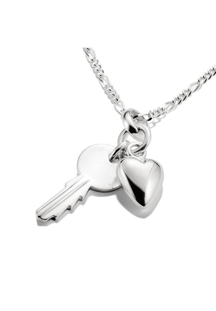 Polierter Herz- und Schlüssel-Charm