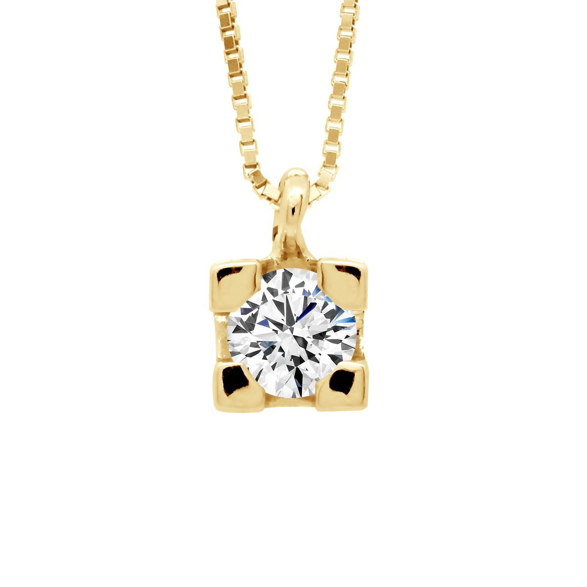 Elegante Solitär-Diamant-Halskette