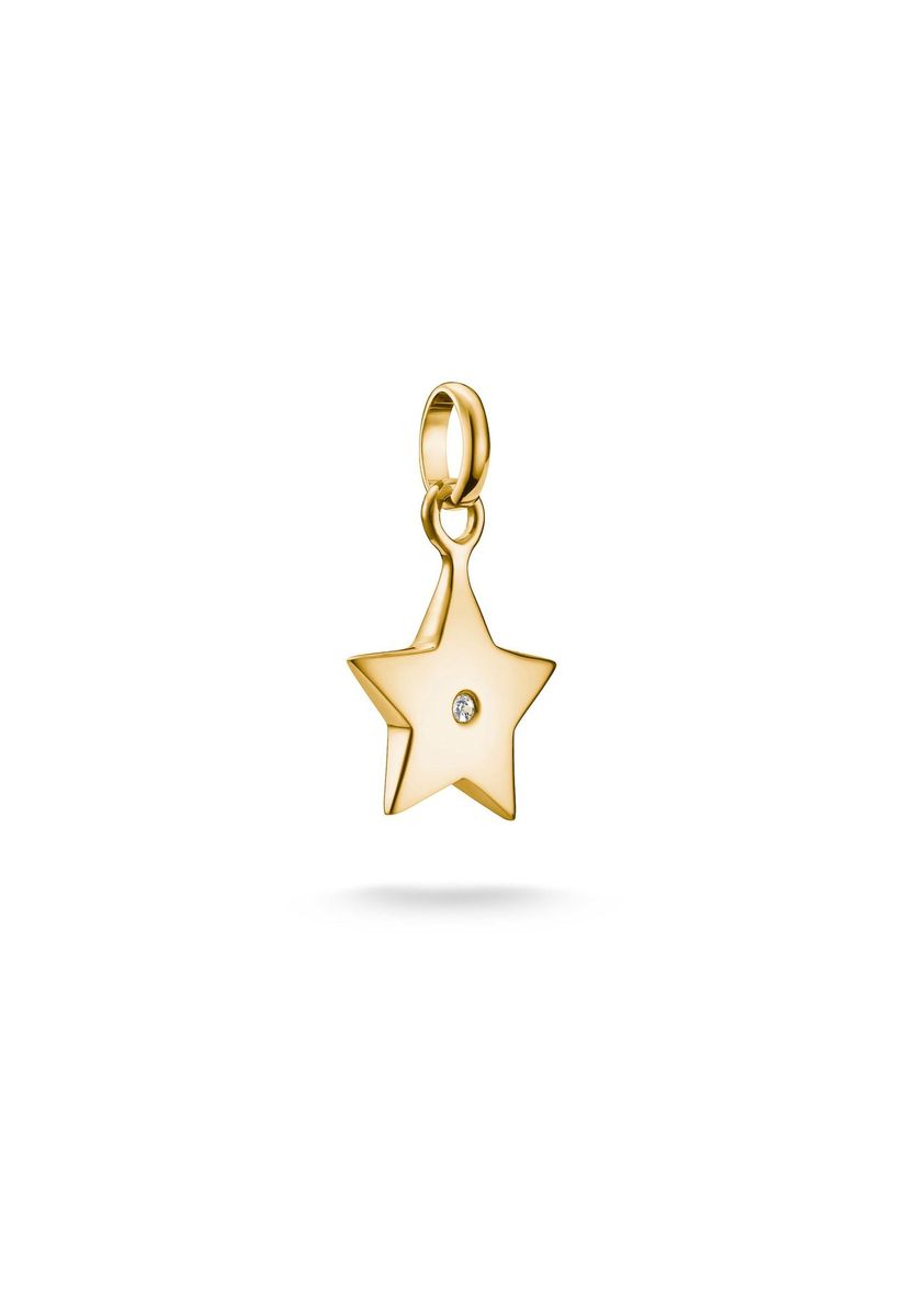 Goldener Stern-Charm mit Zirkonia