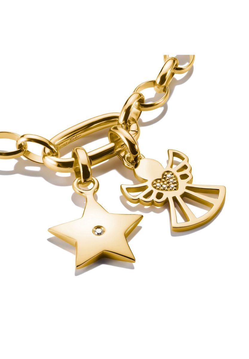 Goldener Stern-Charm mit Zirkonia