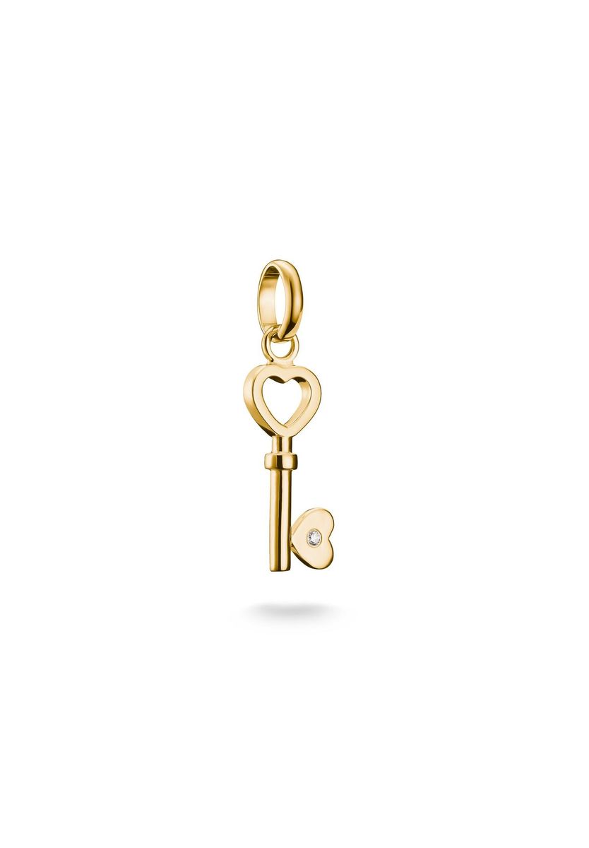 Herzschlüssel-Charm mit Zirkonia