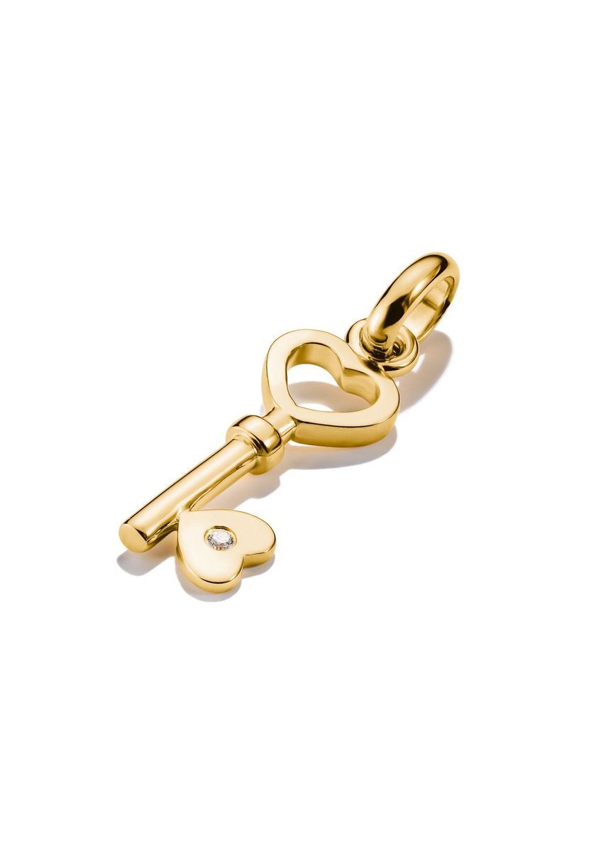 Herzschlüssel-Charm mit Zirkonia