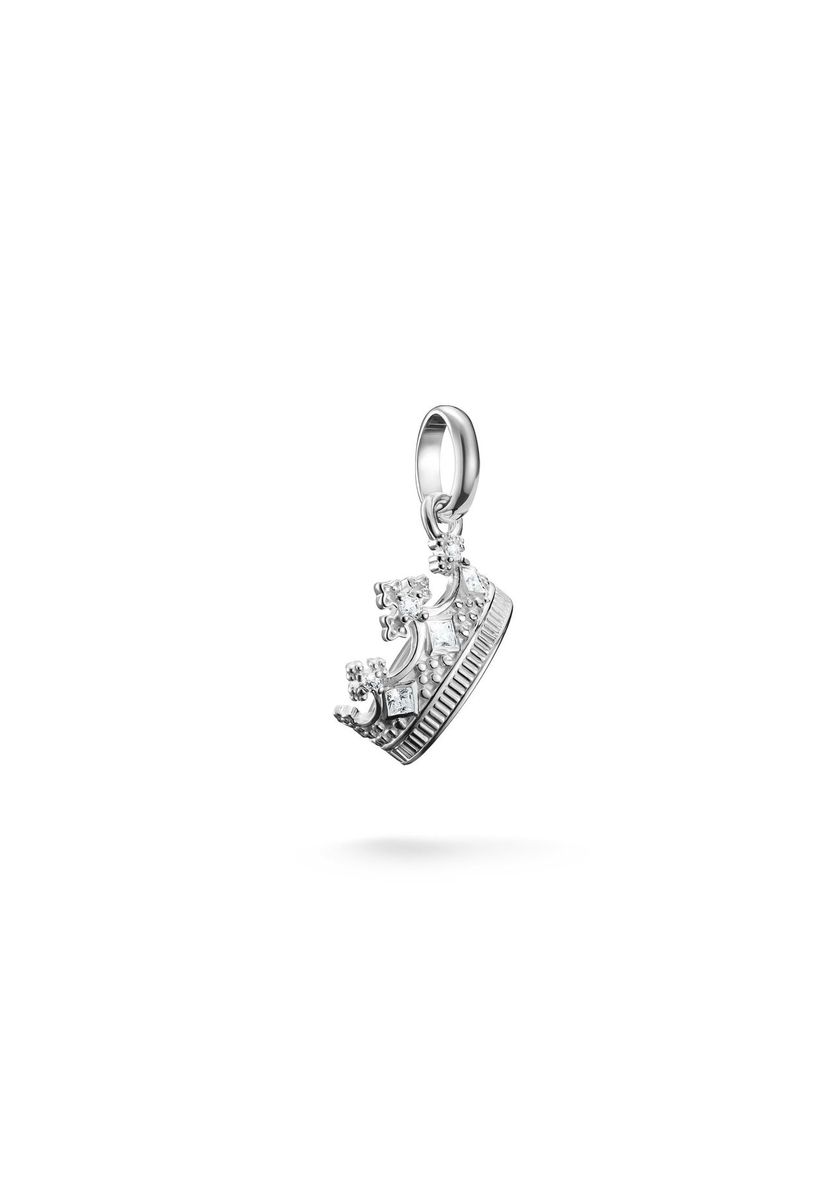 Funkelnder Kronen-Charm aus Silber