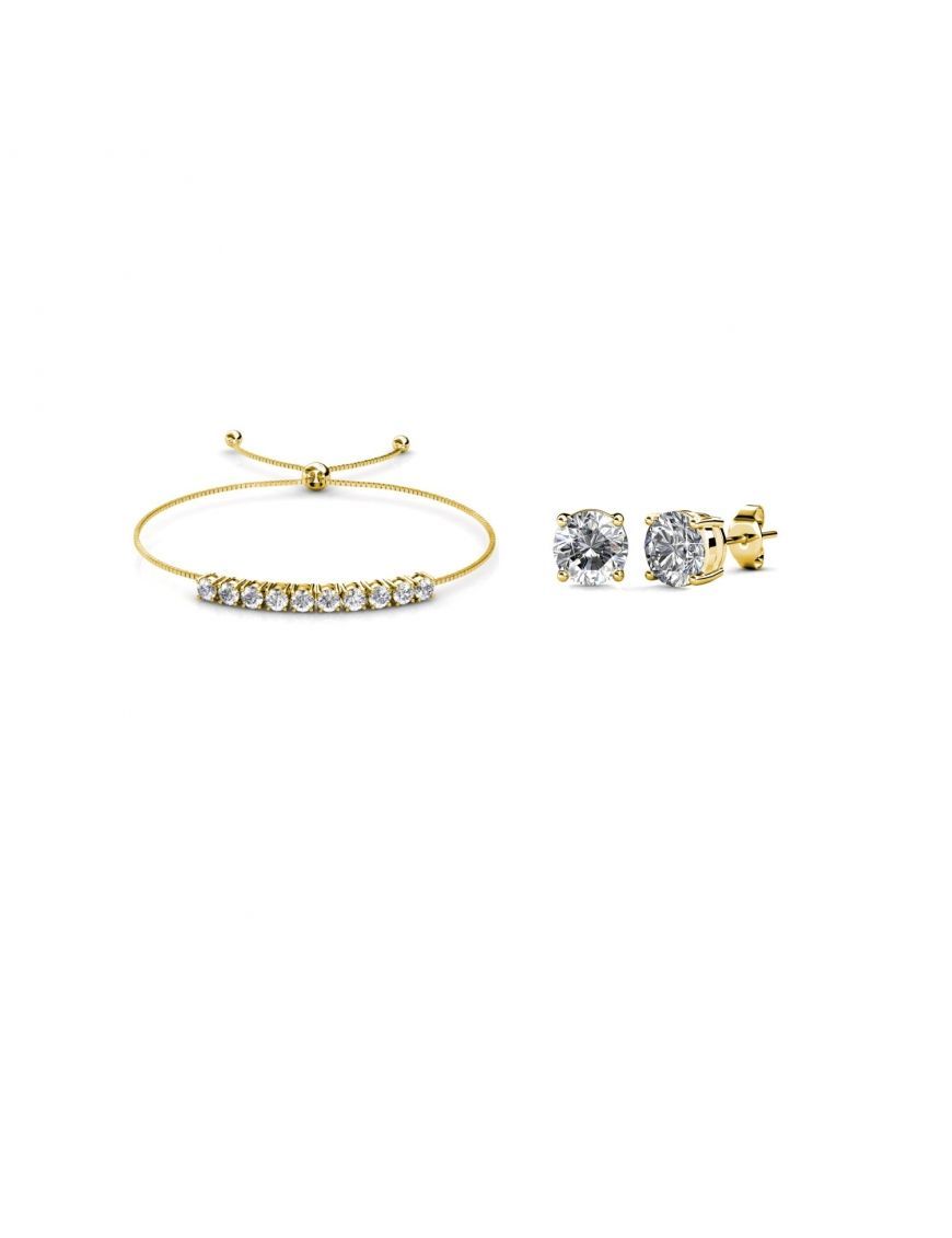 Kristall-Armband und Ohrstecker Set