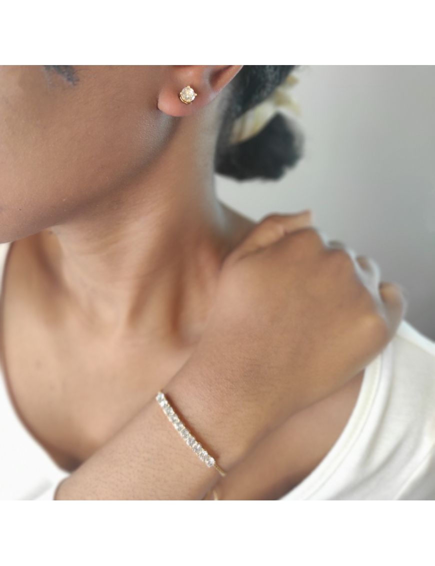 Kristall-Armband und Ohrstecker Set