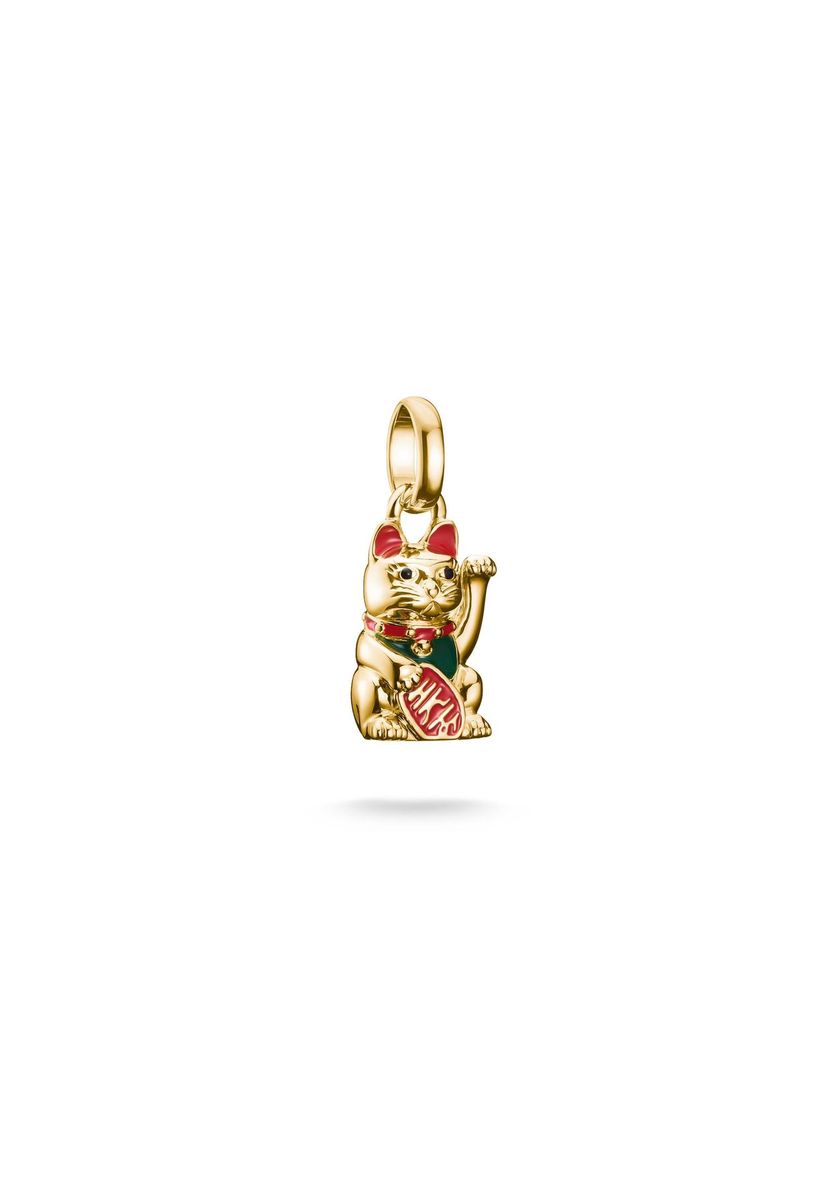 Winkekatze Gold Charm-Anhänger