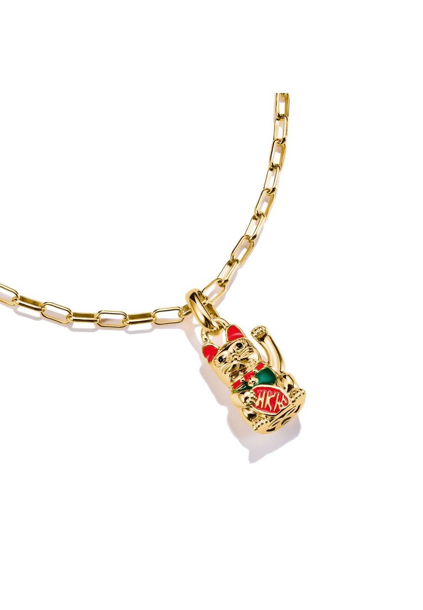 Winkekatze Gold Charm-Anhänger