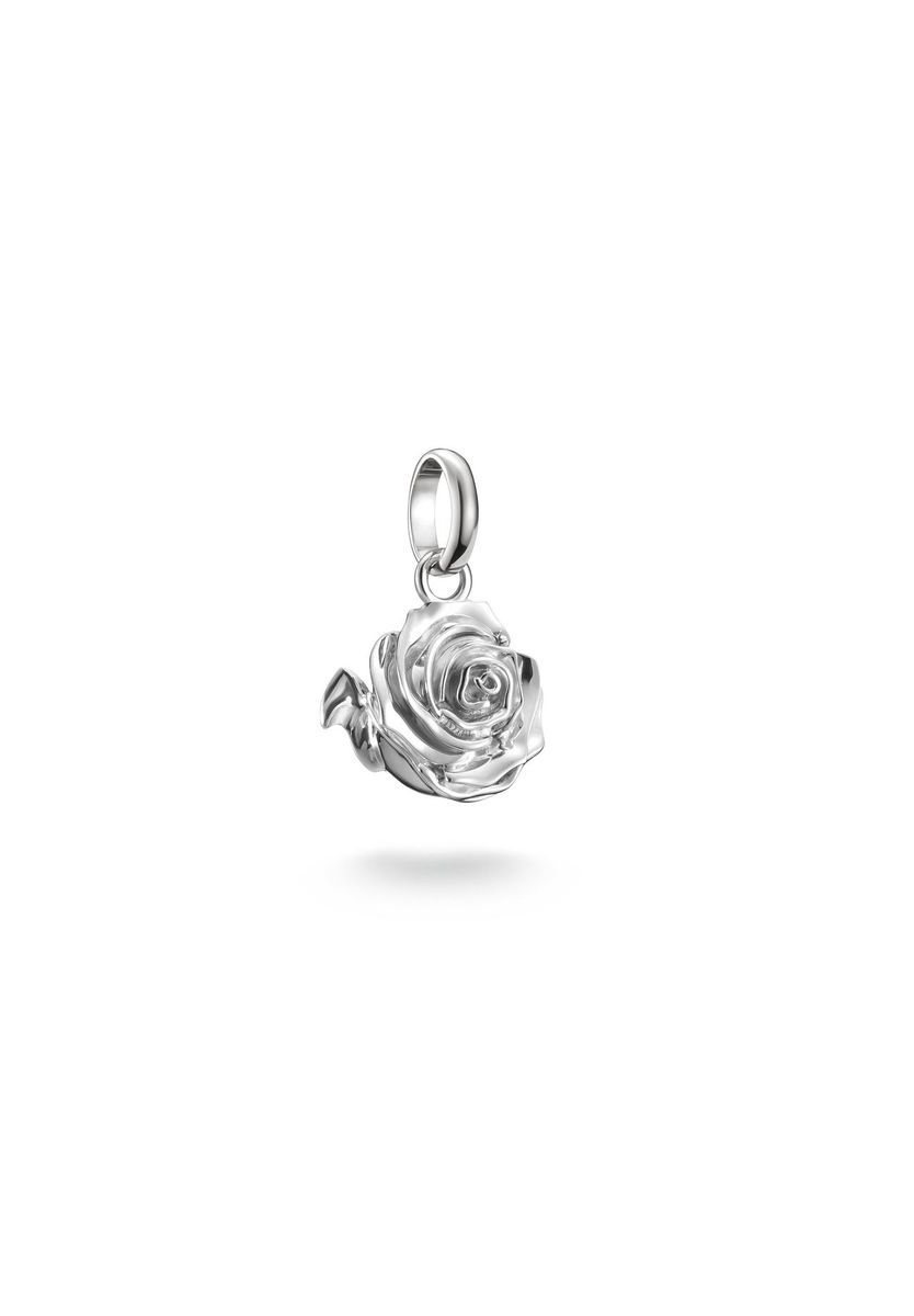 Detailgetreuer Rosenblüten-Charm-Anhänger