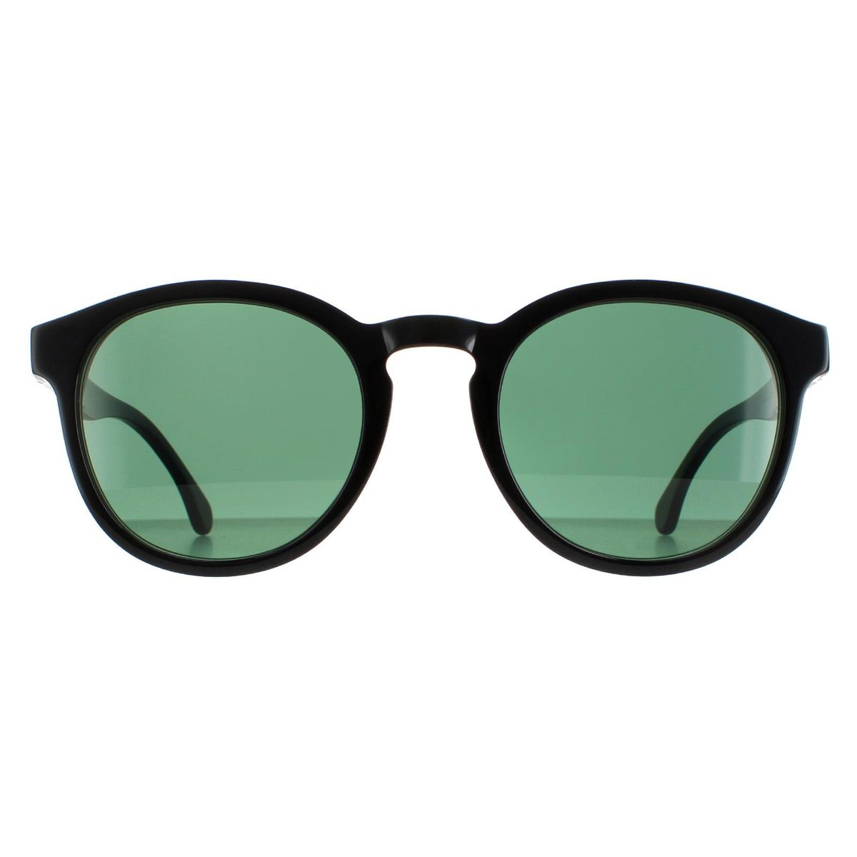 Runde Acetat-Sonnenbrille mit gestreiften Bügeln