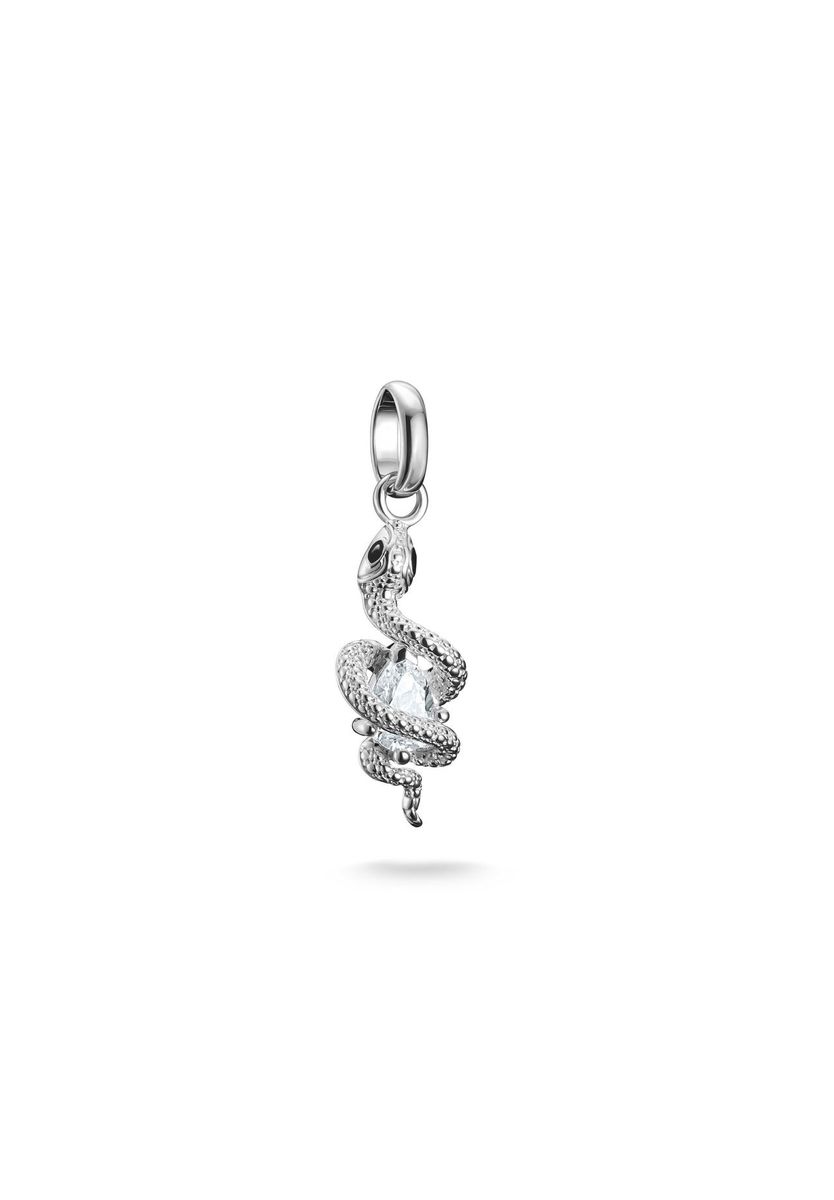 Schlangen-Charm mit Zirkonia-Tropfen