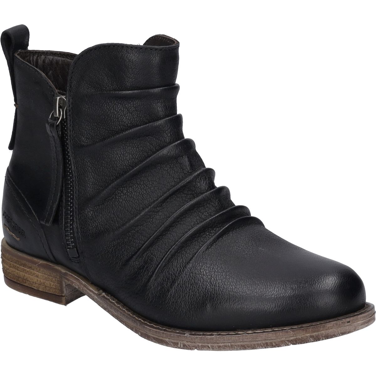 Gekräuselte Nappaleder Stiefeletten