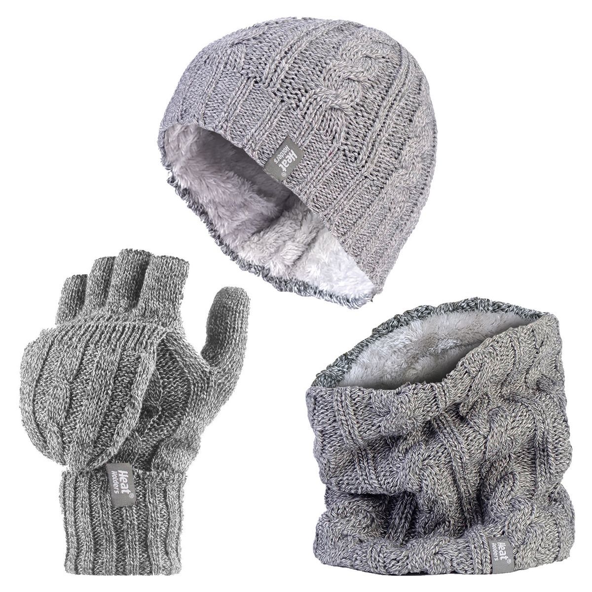 Set aus Zopfstrick-Winteraccessoires