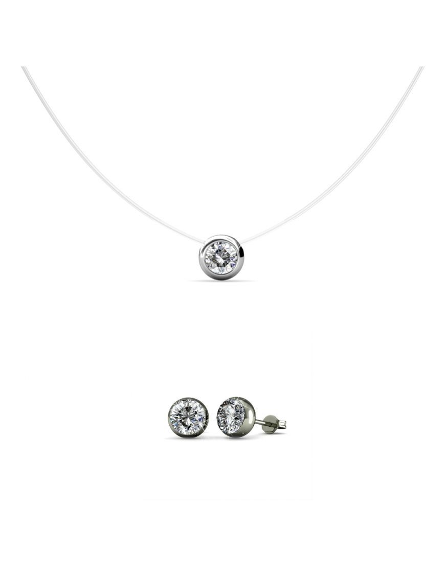 Elegantes Kristall-Schmuckset mit Schwebe-Effekt