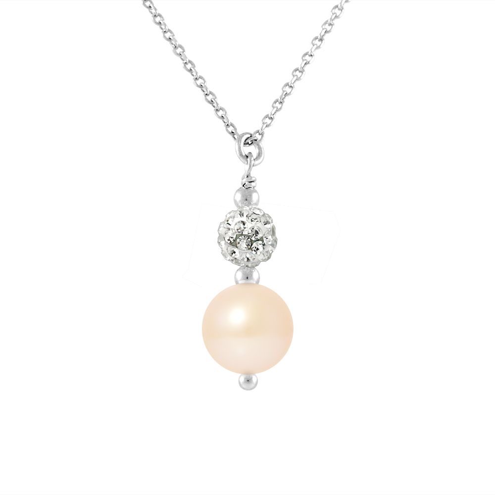 Elegante Perlen-Y-Halskette mit Kristallen