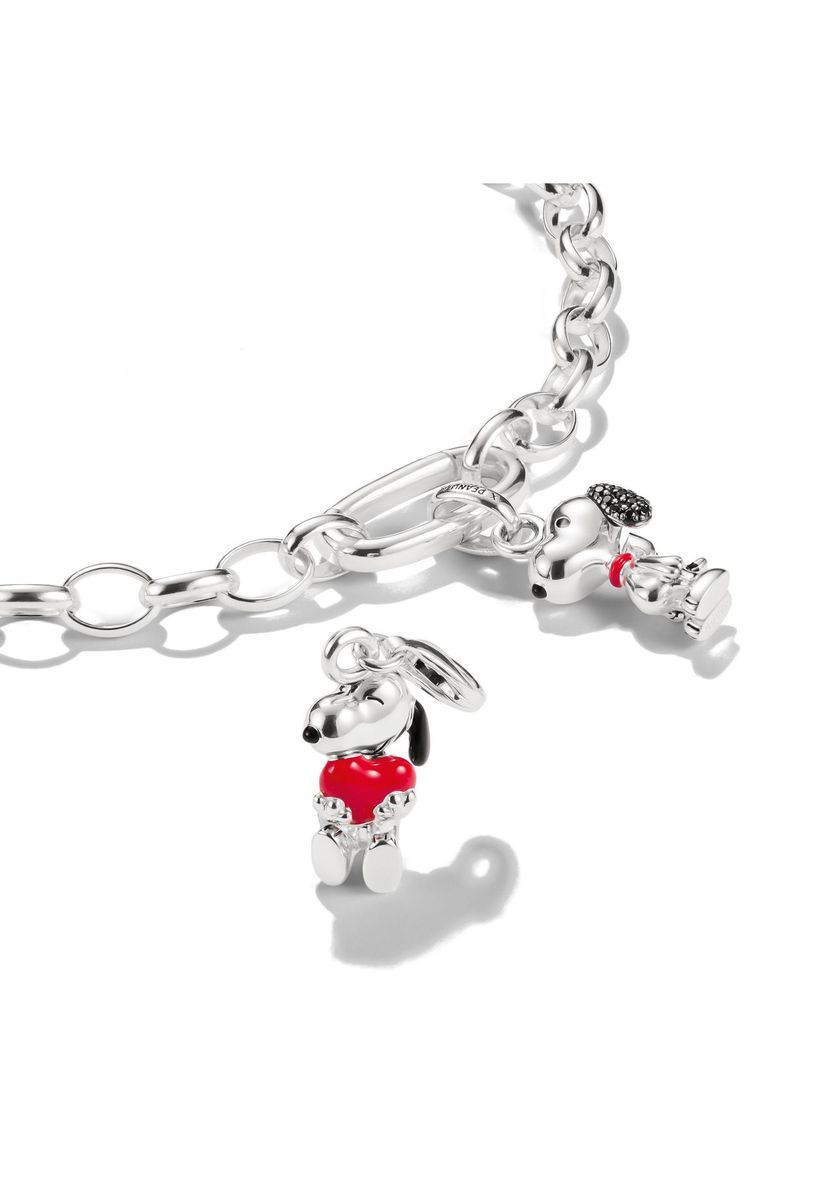 Snoopy Herz Sterlingsilber Charm