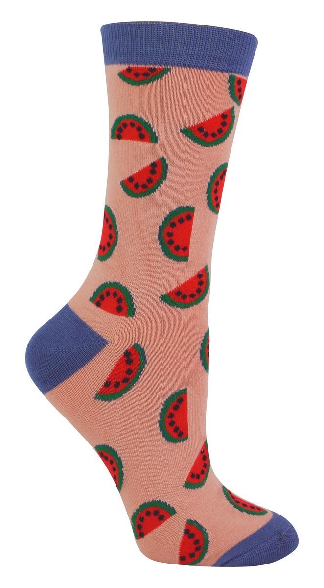 Witzige Socken mit Wassermelonen-Muster